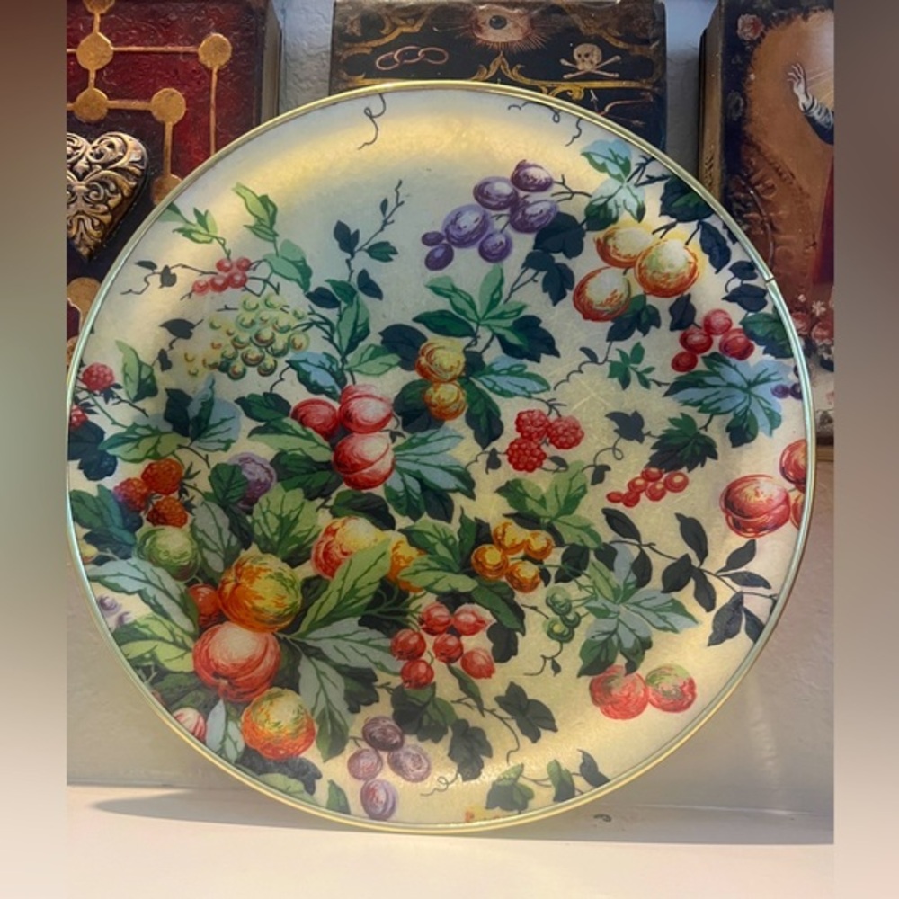 KESWICK Fiberglass Vintage Serving‎ Tray Made In England  FLORAL
